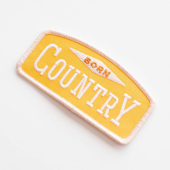 Born Country Embroidered Iron on Patch