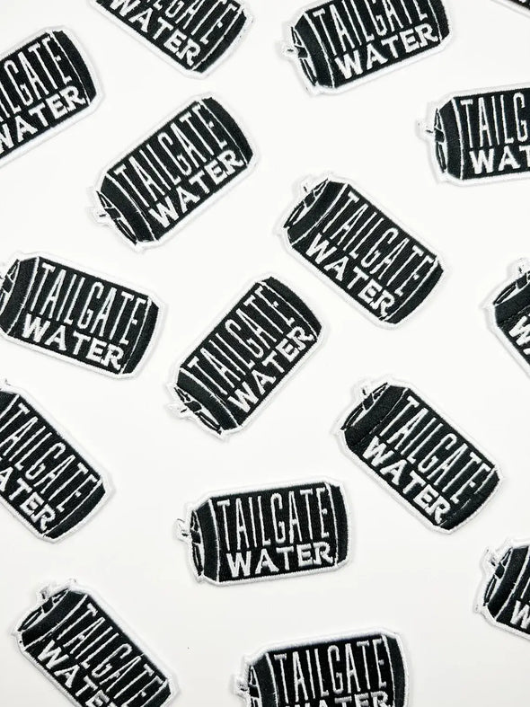 Tailgate Water Embroidered Iron On Patch Beer Football Fan