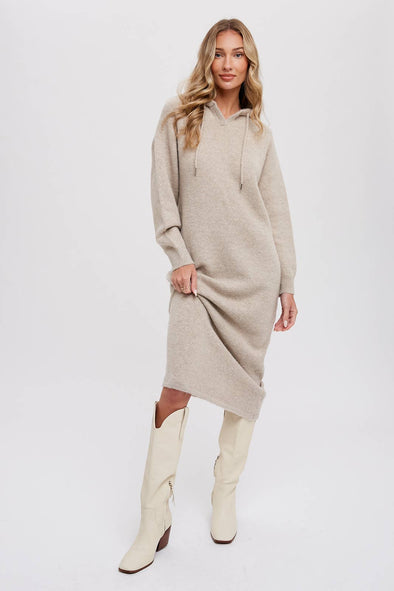 Oatmeal Hoodie Sweater Dress