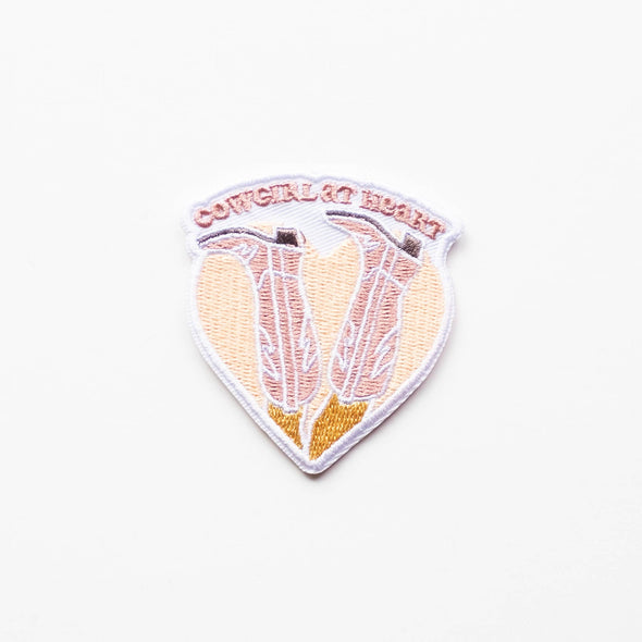 Cowgirl at Heart Embroidered Iron on Patch