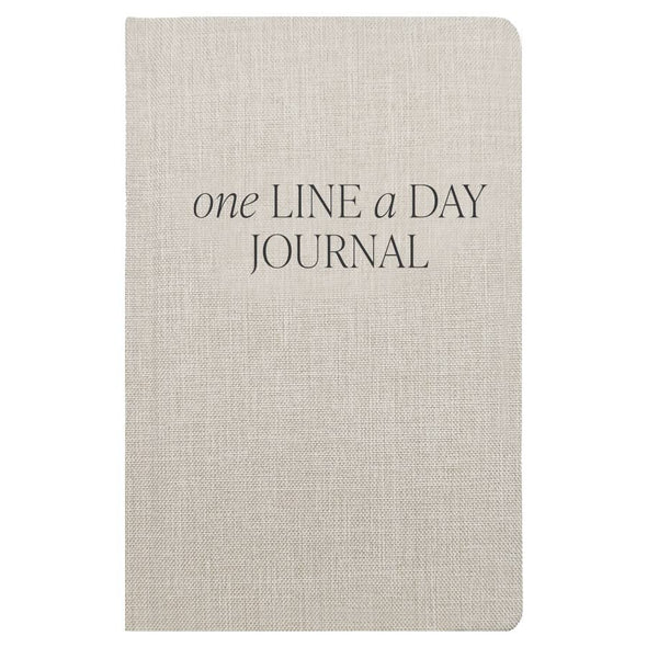 Tan One Line A Day Fabric Journal