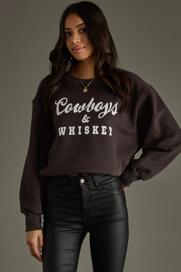 Charcoal Cowboys & Whiskey Sweatshirt