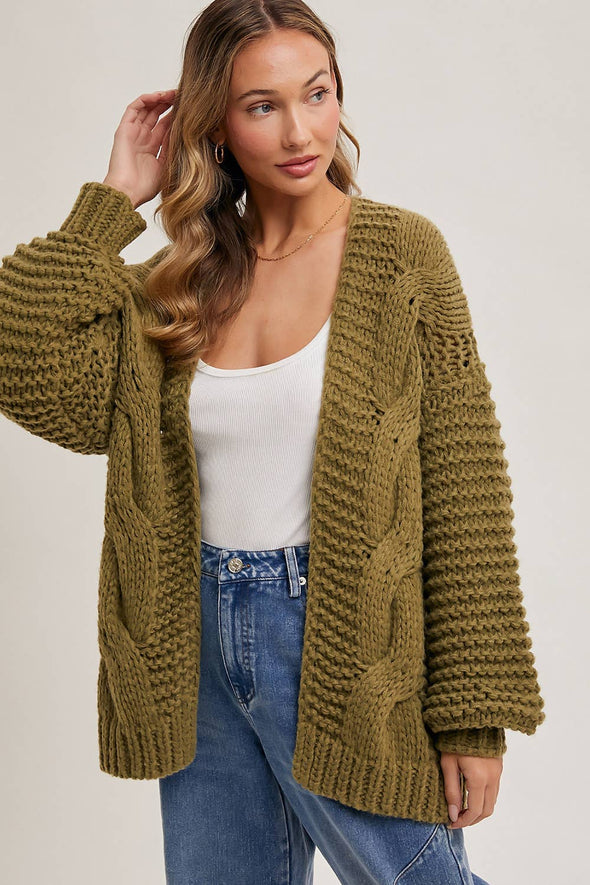 CHUNKY CABLE CARDIGAN