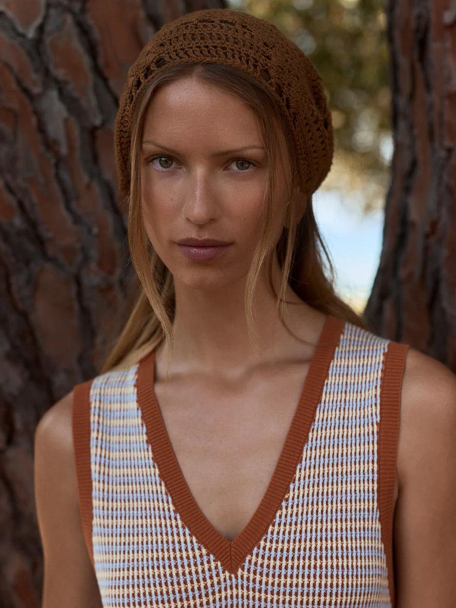 Albane Knit Dress, Large in Caramel Clay