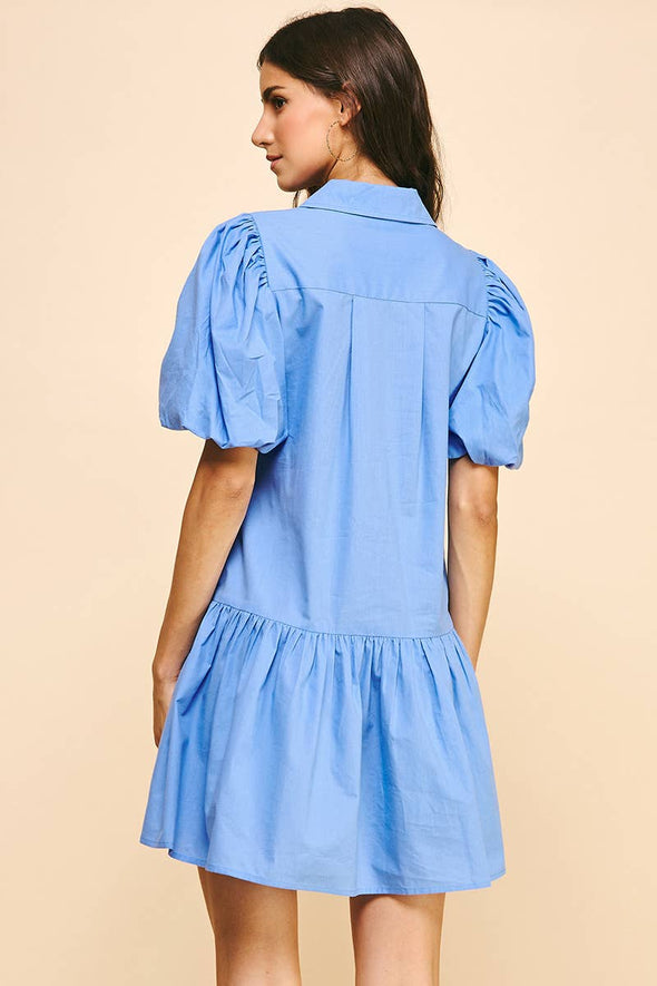 Urban Blue Tiered Mini Dress