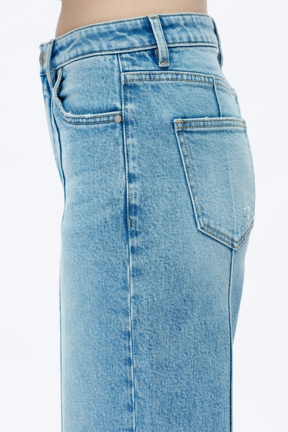 High Rise Wide Leg Jeans in Light Blue