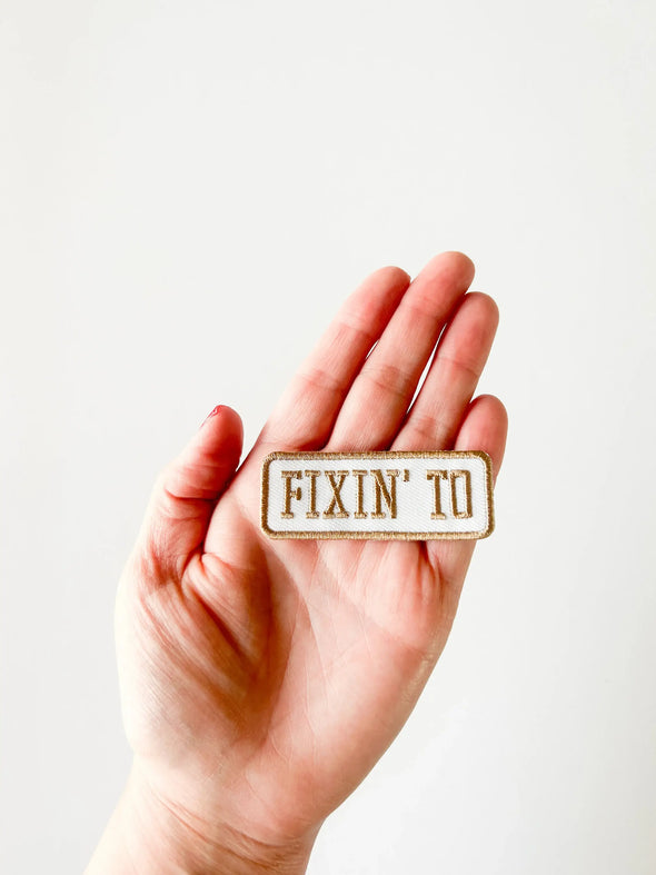 Fixin' To Patch Embroidered Iron-On Patch Rodeo Patch