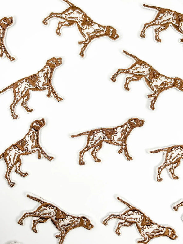 Pointer Dog Embroidered Iron-On Patch Hunting Dog, Sporting 
