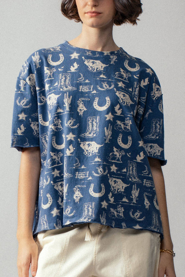 Western Graphic Print Relaxed Fit Tee