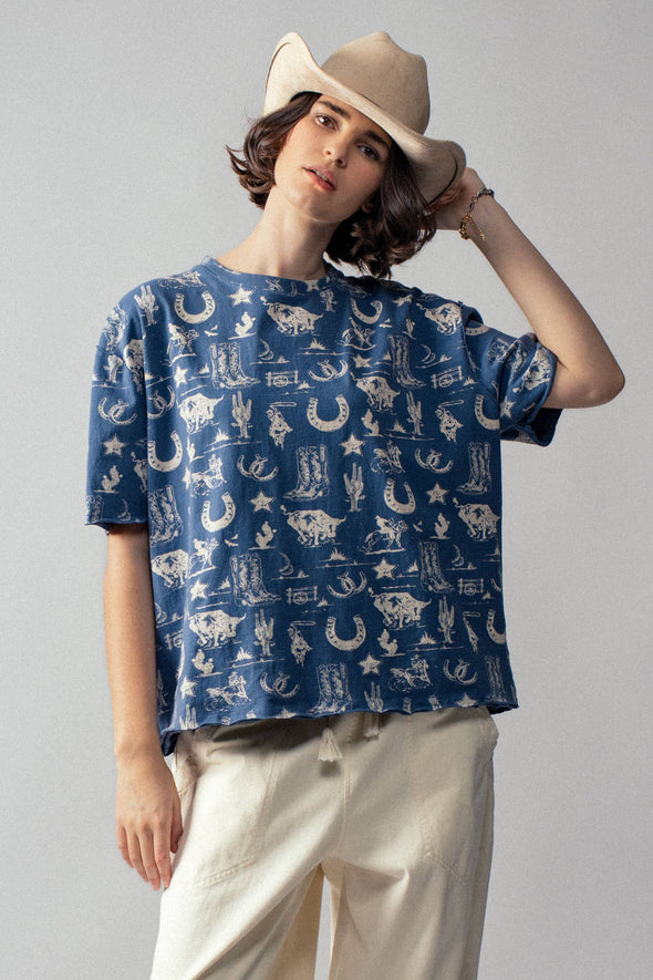 Western Graphic Print Relaxed Fit Tee