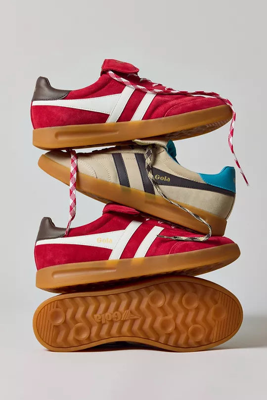 Gola Classics Women's Stadia '86 Sneakers Red/Off White/Dark Brown