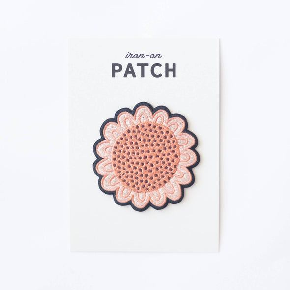 Pink Wildflower Embroidered Iron on Patch