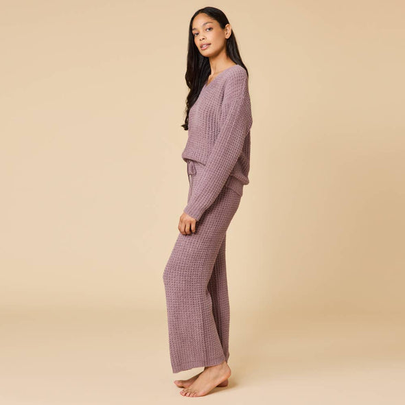Marshmallow Waffle V-Neck Lounge Set