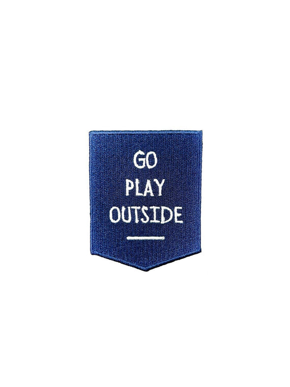 Navy Go Play Outside Iron-On Patch Embroidered Patch Nature