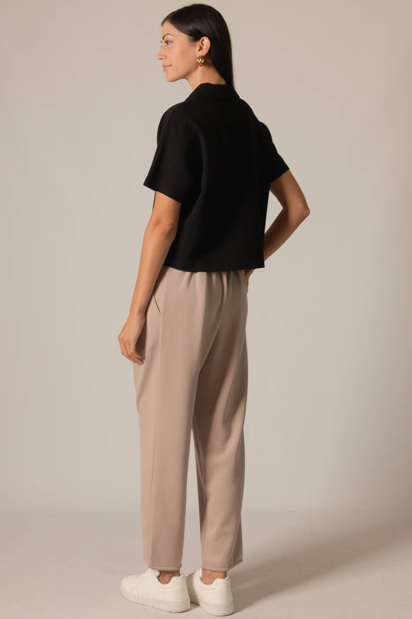 P. CILL Butter Modal Short Sleeve Quarter Zip Top