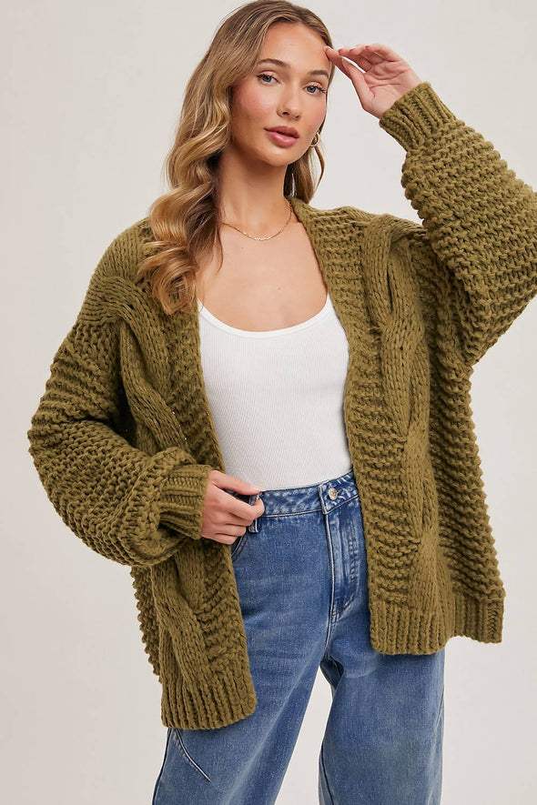 CHUNKY CABLE CARDIGAN