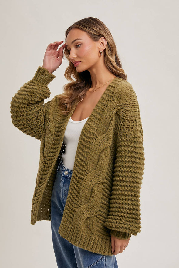 CHUNKY CABLE CARDIGAN