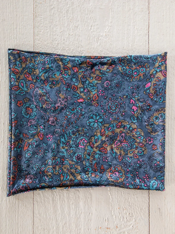 Velvet Boho Bandeau® Headband in  Retro Paisley Navy