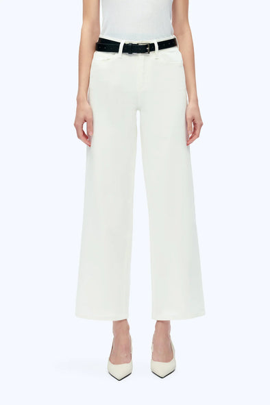 White High Rise Wide Leg Denim Jeans