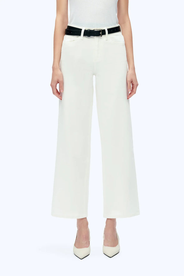 White High Rise Wide Leg Denim Jeans