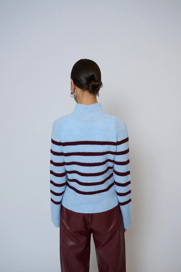 Marley Striped Funnel Neck