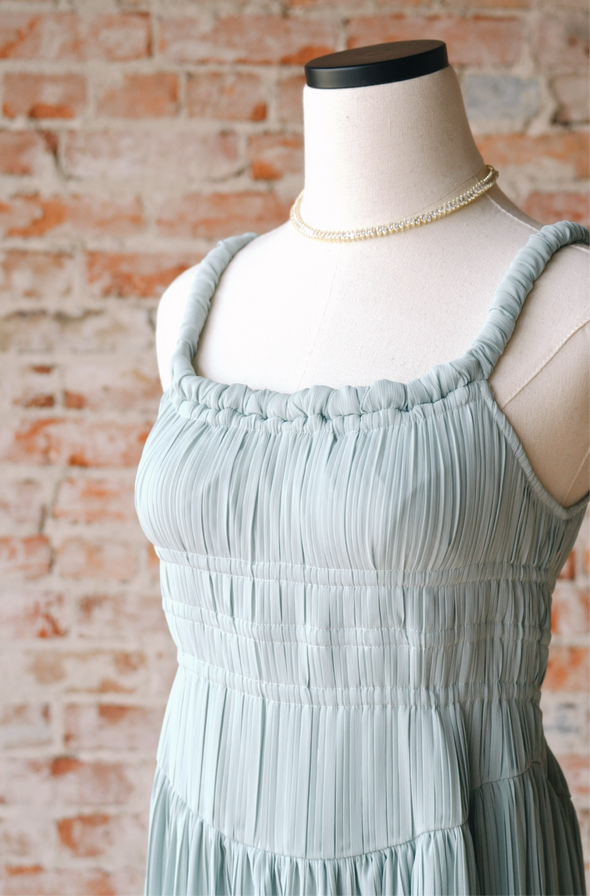 Catania Pleated Dress Turquoise