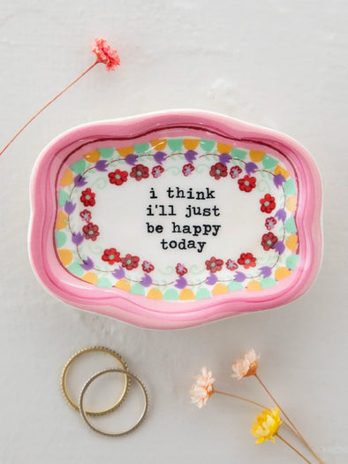 Artisan Trinket Dish Just Be Happy