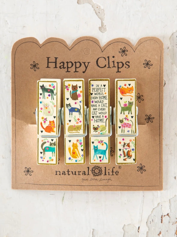 Every Cat Has A Home Happy Clips, Set of 4