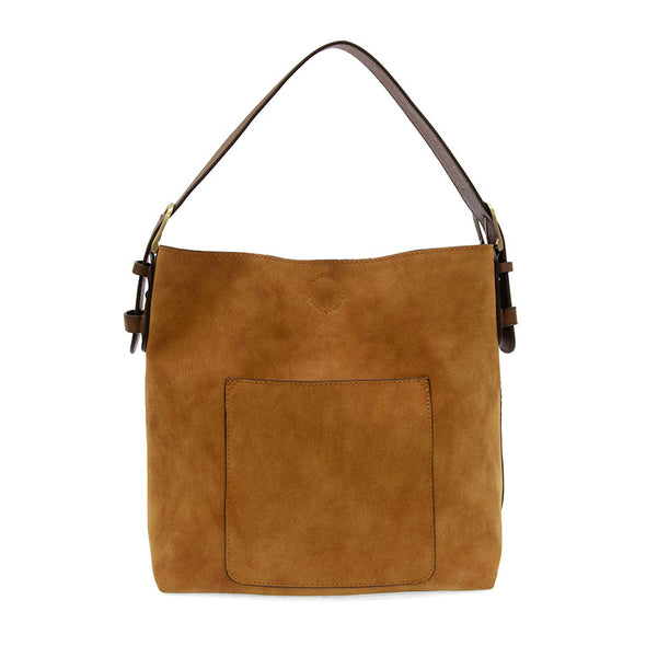 Toffee Rich Faux Suede Hobo Handbag