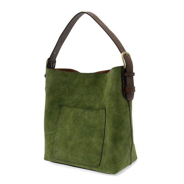 Dark Emerald Rich Faux Suede Hobo Handbag