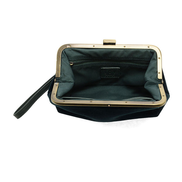 Velvet Vive Frame Lock Crossbody Wristlet