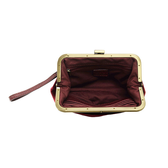 Velvet Vive Frame Lock Crossbody Wristlet