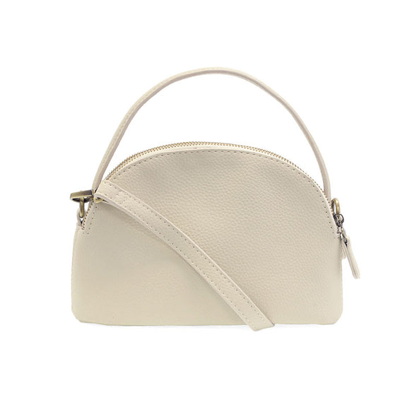 Larissa Double Zip Dome Crossbody In Dove