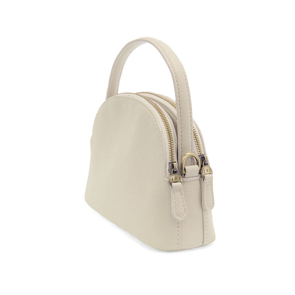 Larissa Double Zip Dome Crossbody In Dove
