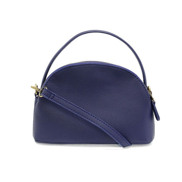 Larissa Double Zip Dome Crossbody In Navy