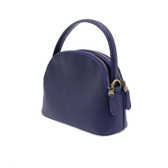 Larissa Double Zip Dome Crossbody In Navy