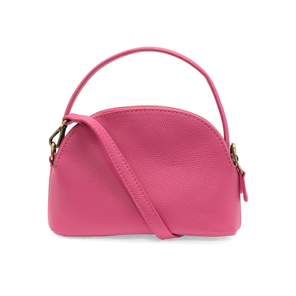 Larissa Double Zip Dome Crossbody In Magenta