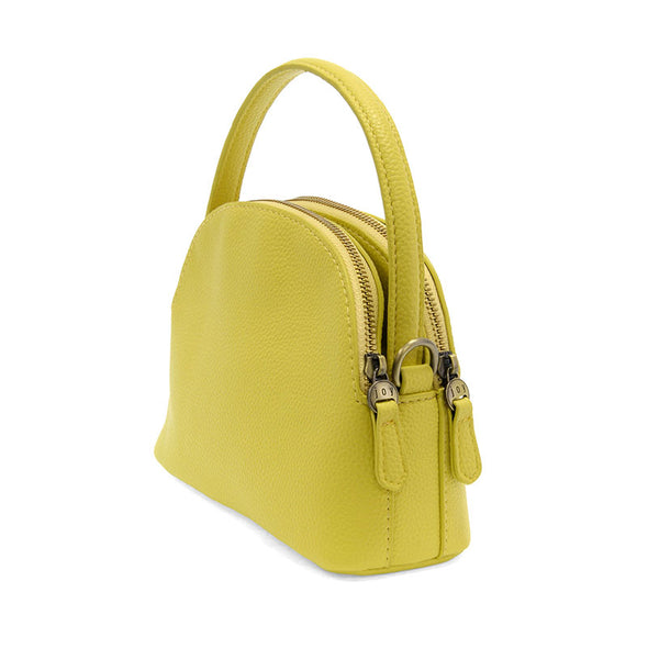Larissa Double Zip Dome Crossbody In Yellow
