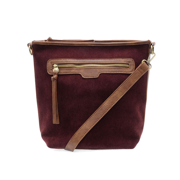 Wine Corduroy Silas Bucket Crossbody
