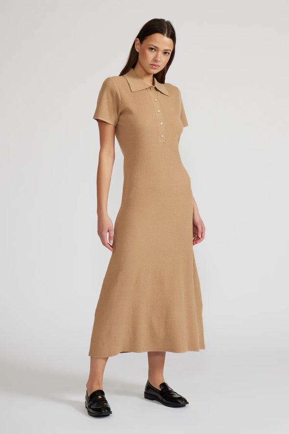 Arden Polo Dress in Tan