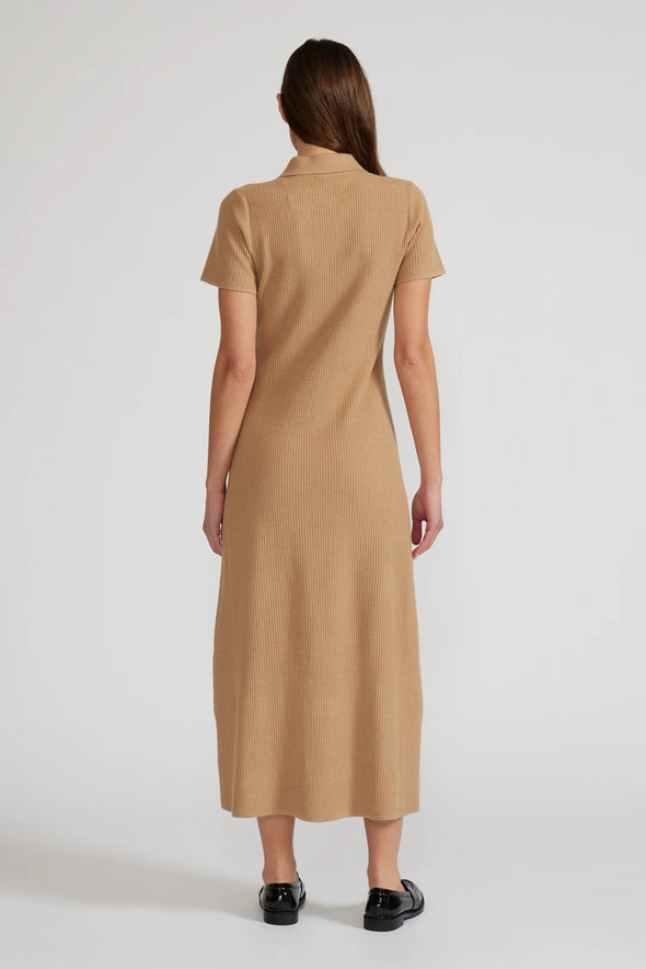 Arden Polo Dress in Tan