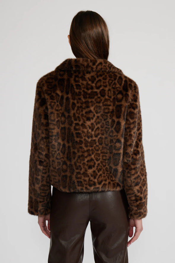 Bambi Faux Fur Jacket in Leopard
