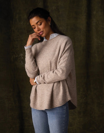 Marianna Crewneck Sweater in Oat