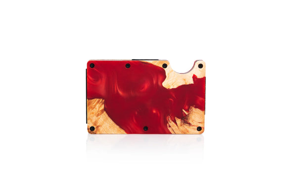 Wood/Resin Smart Wallets Red