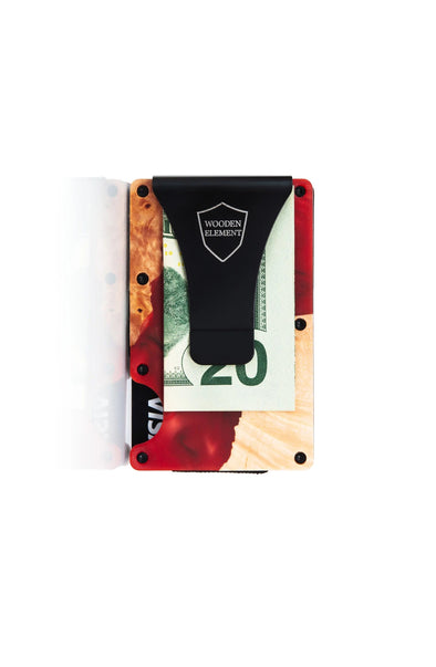 Wood/Resin Smart Wallets Red