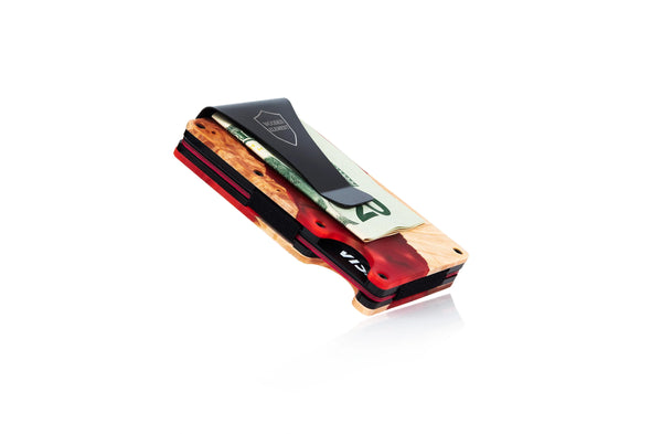 Wood/Resin Smart Wallets Red