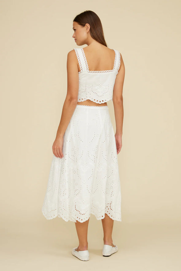 Coraline Eyelet Midi Skirt