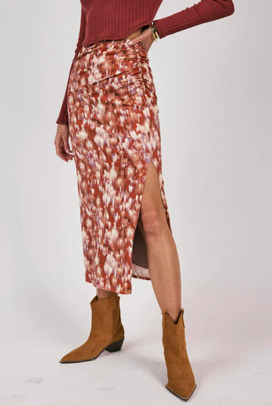 Twilight Side Shirred Knit maxi Skirt