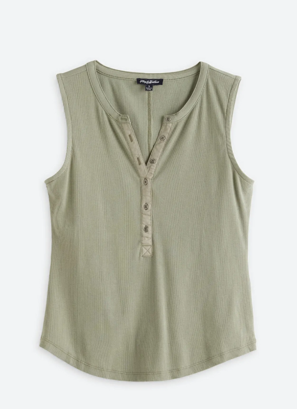 Denning Henley Tank Top Sage