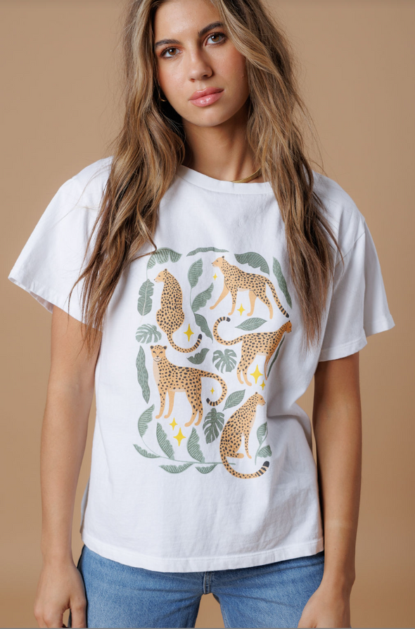 Leopard Leaves Boy Tee